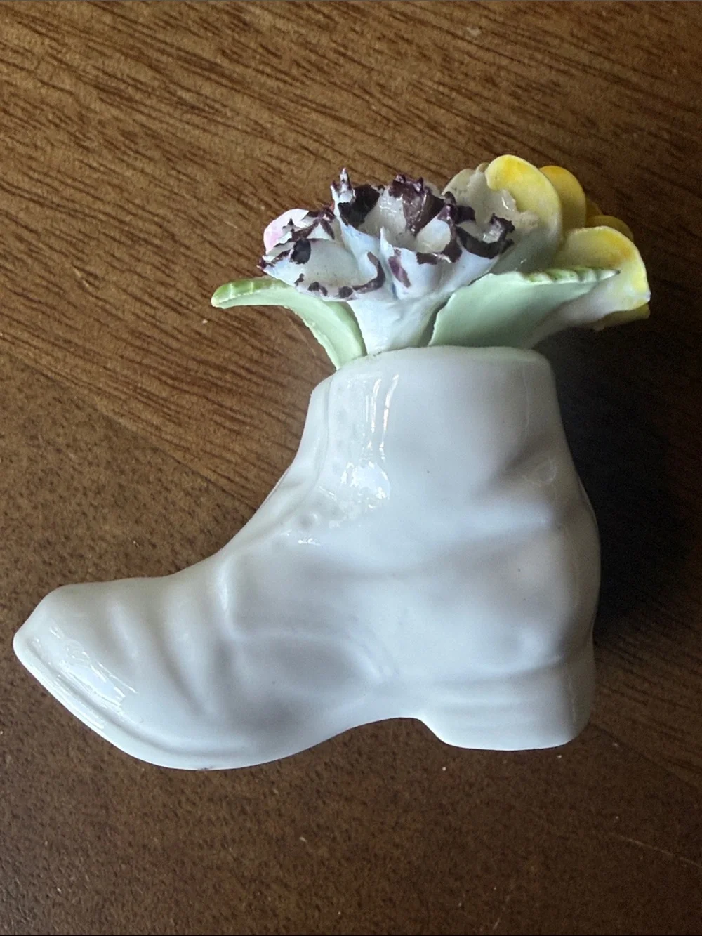 Vintage Royal Doulton Bone China Floral Boot Figurine!